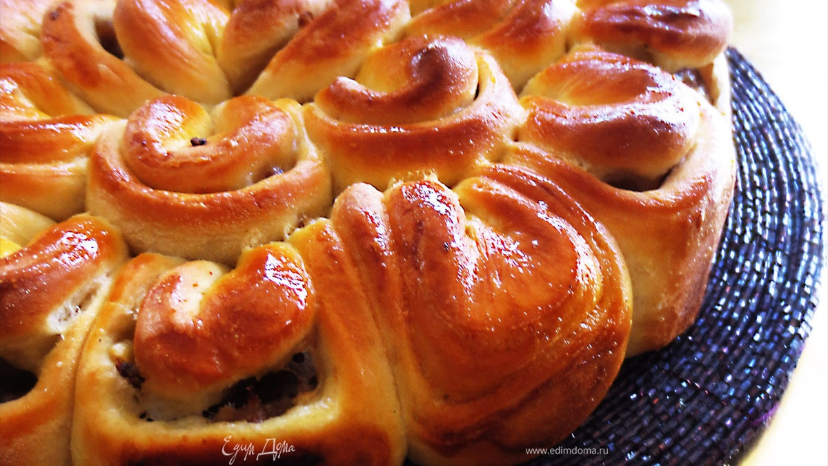 Мясной пирог "Хризантема"