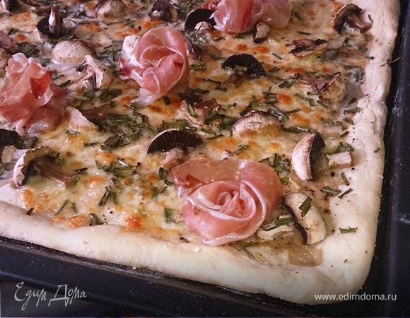 Тарт фламбе с шампиньонами (Flammkuchen)