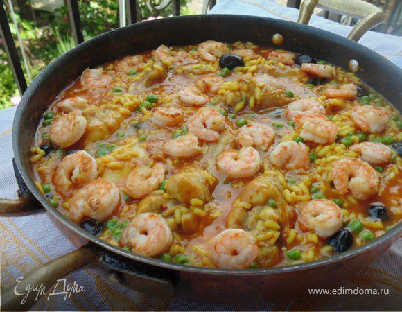 Паэлья в стиле "Море и Земля"