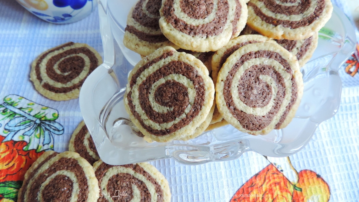 Имбирно-шоколадное печенье "Спираль"