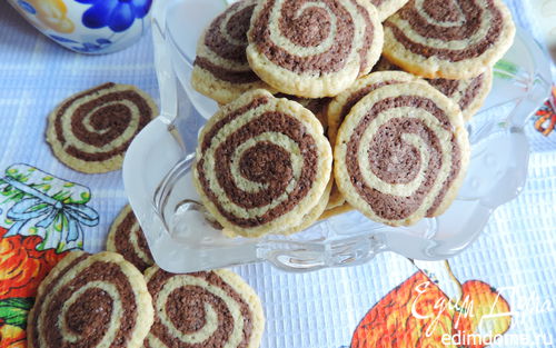 Рецепт Имбирно-шоколадное печенье "Спираль"