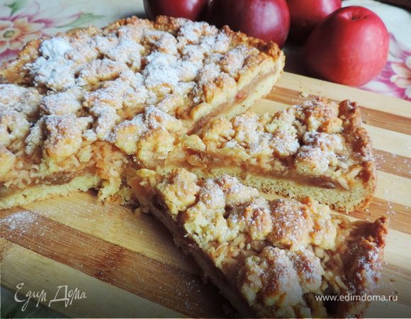 Песочный пирог с яблоками - пошаговый рецепт с фото на Готовим дома