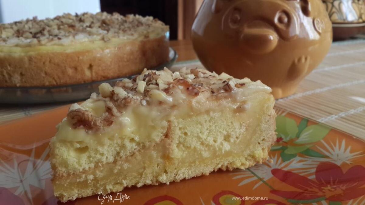 Итальянский яблочный пирог с заварным кремом