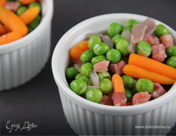 Гарнир из зеленого горошка с беконом Гарнир из зеленого горошка с беконом