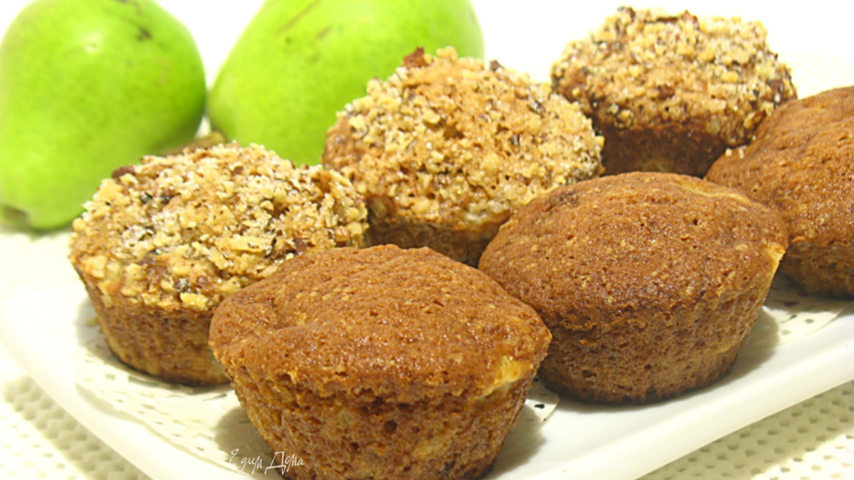 Грушевые кексы с шоколадом