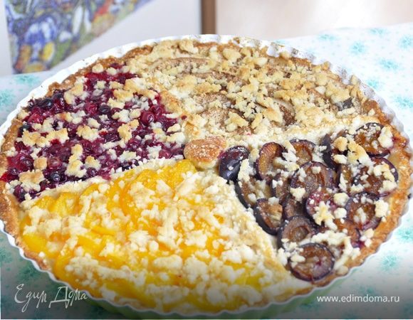 Четырехцветный фруктовый пирог Четырехцветный фруктовый пирог