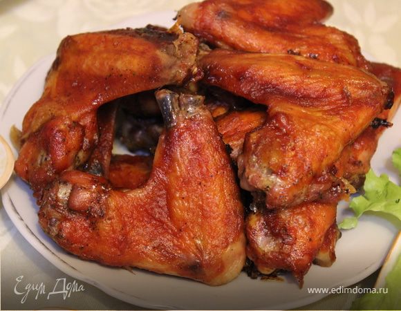 Крылышки в медово-имбирном соусе с вином