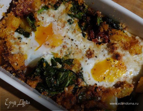 Яйца, запеченные с овощами 