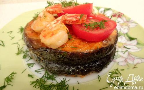 Рецепт Медальоны из лосося с креветками