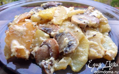 Рецепт Картошка с грибами и сыром