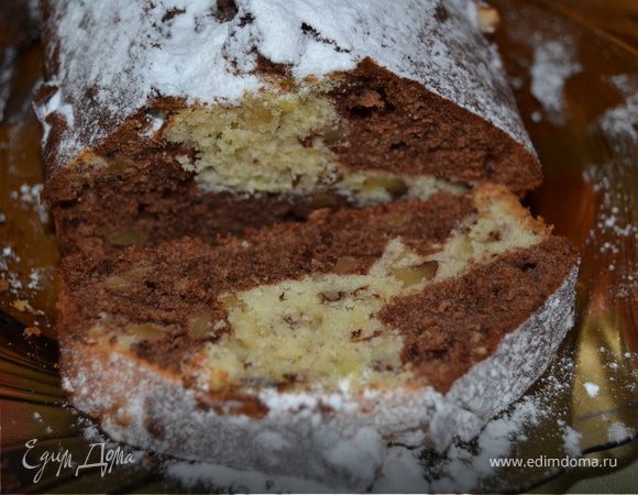 Мраморный кекс с грецкими орехами