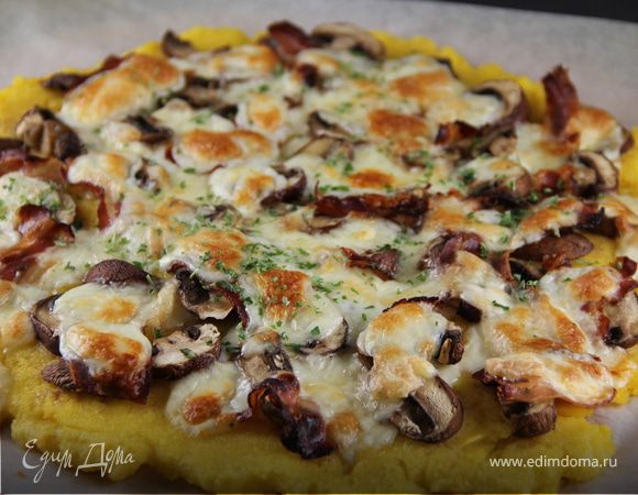 Пицца с грибами и ветчиной Пицца с грибами и ветчиной