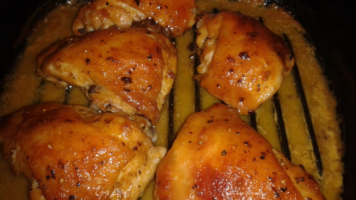 Курочка с медом, горчицей и коньяком