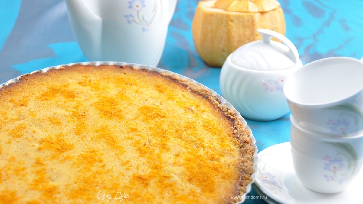 Тыквенный тарт с апельсином на ореховом тесте