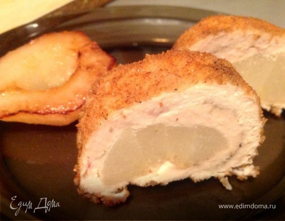 Куриный рулет с грушей Куриный рулет с грушей