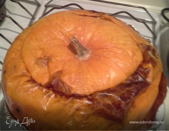 Тыква, запеченная с мясом