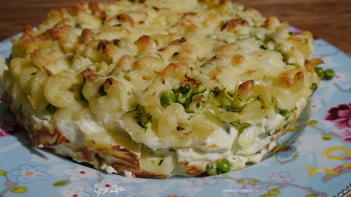 Запеканка из макарон с горошком, цукини и творогом — Пошаговый рецепт приготовления с фото 2026 | Простые и вкусные рецепты в домашних условиях EdimDoma.ru