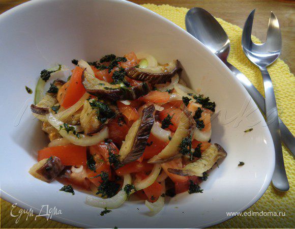 Салат осенний из баклажанов гриль в бальзамическом соусе Салат осенний из баклажанов гриль в бальзамическом соусе