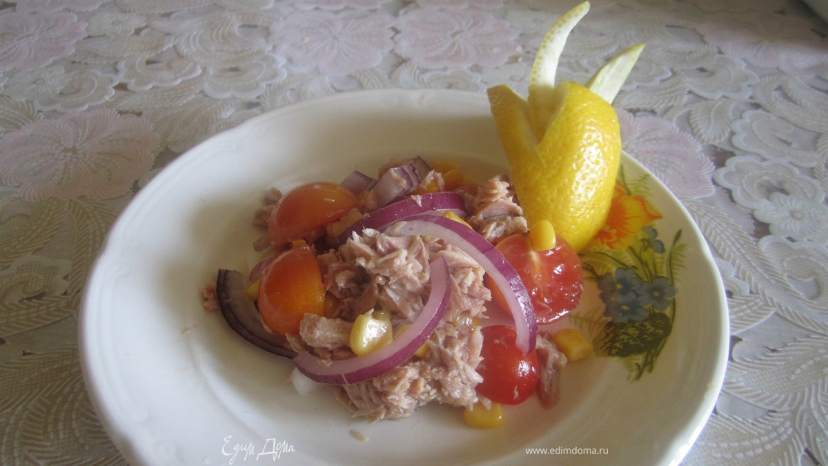 Постный рыбный салат