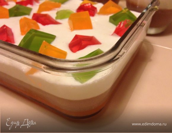 Тыквенно-сметанный желейный торт
