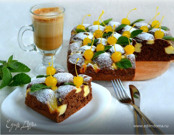 Шоколадный пирог с творожным кремом Шоколадный пирог с творожным кремом