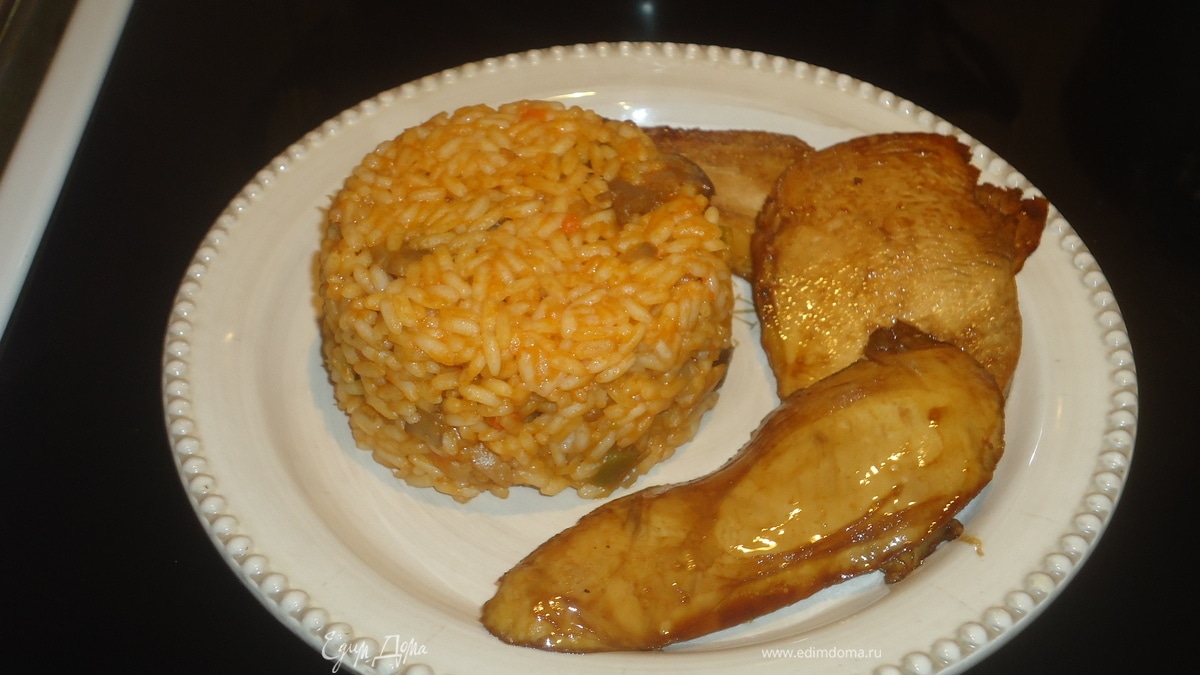 Рис с овощами и куриной грудкой