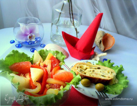 Грушевый салат со сладким перцем