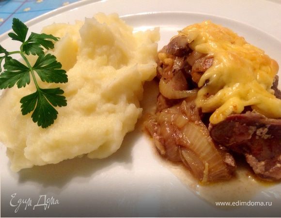 Куриная печенка под сырной корочкой