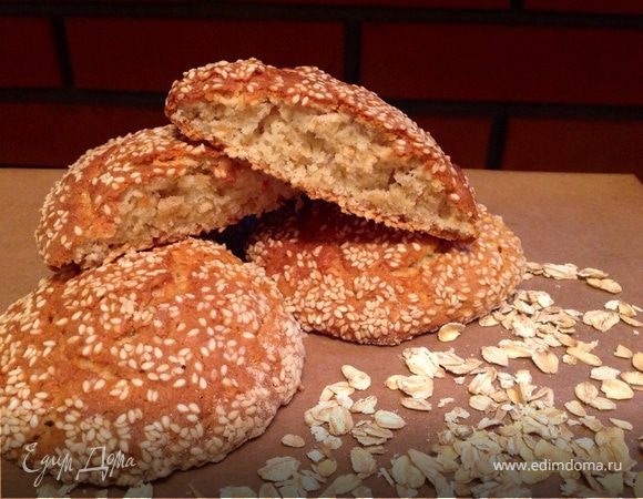 Овсяное печенье в кунжуте Овсяное печенье в кунжуте
