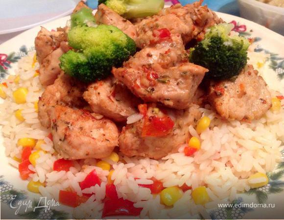 Рис с овощами и курицей