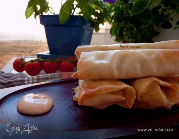 Закуска "Сигары с картошкой и копченым тунцом"