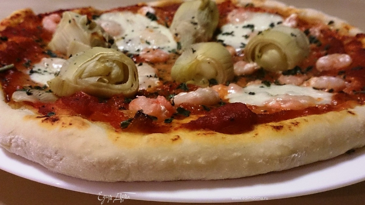 Пицца "Посейдон" с артишоками и креветками