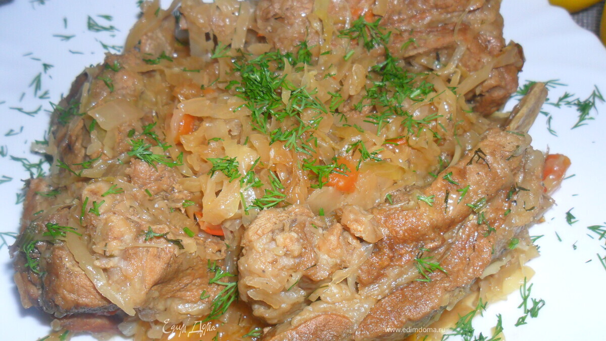 Ребрышки с капустой