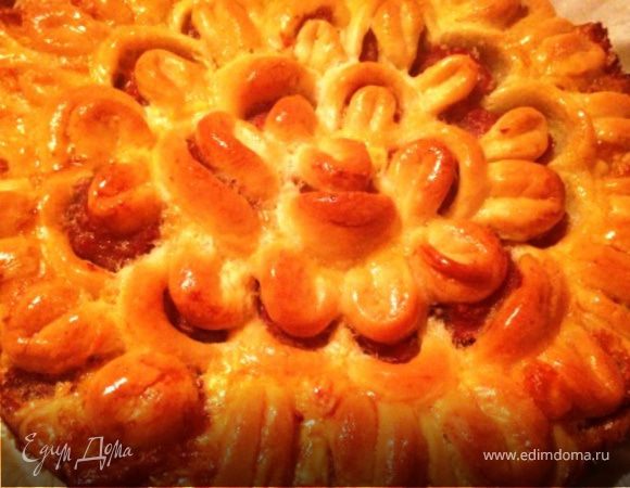 Мясной пирог "Хризантема"
