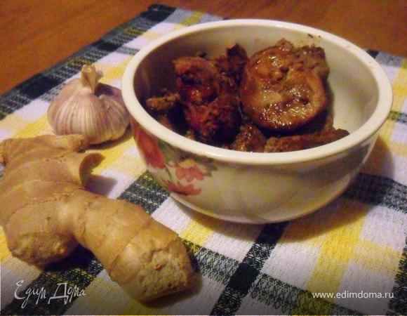 Куриная печень со специями Куриная печень со специями