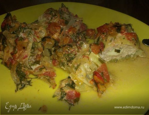 Голубцы с курицей и  сыром