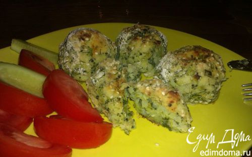 Рецепт Картофельные шарики с брокколи, зеленью и кунжутом