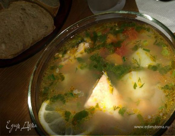 Уха "Царская" с семгой Уха "Царская" с семгой