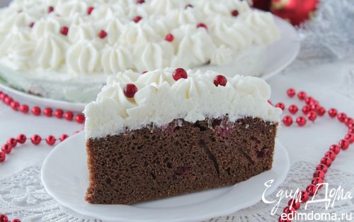 Рецепт Шоколадно-малиновый торт с творожно-сливочным кремом