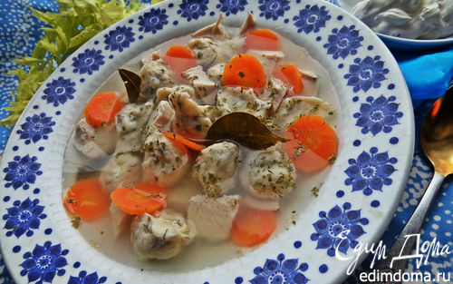 Рецепт Куриный бульон с заварными клёцками