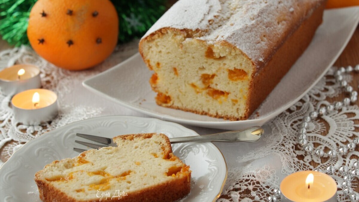 Новогодний кекс с консервированными мандаринами