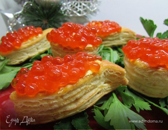 Яичный крем с красной икрой