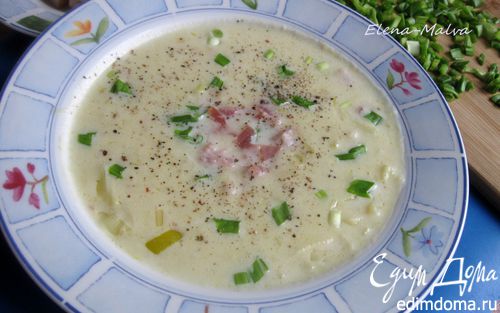 Рецепт Суп картофельный с луком - пореем и беконом