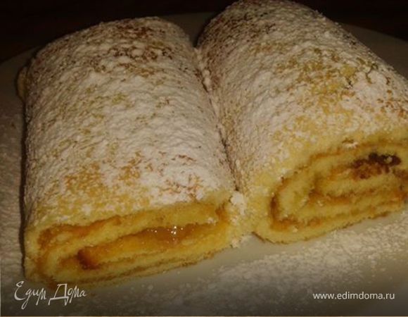 Быстрый бисквитный рулет