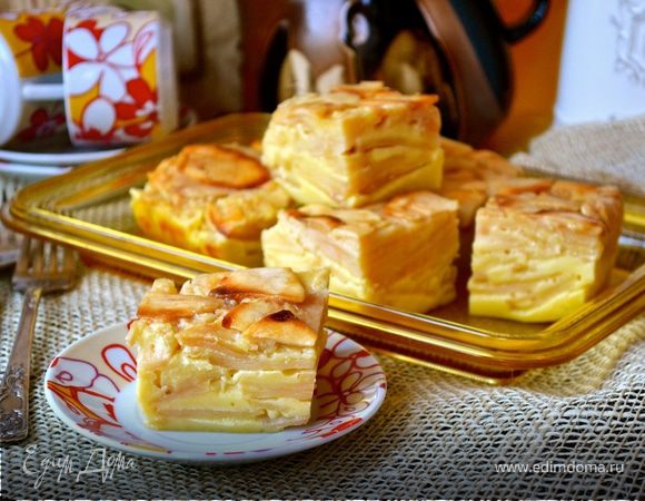 Яблочно-молочные квадратики