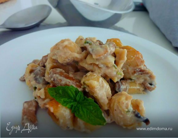 Запеченная паста с грибами 