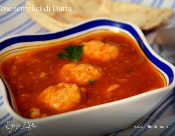 Чечевичная похлёбка с куриными клецками