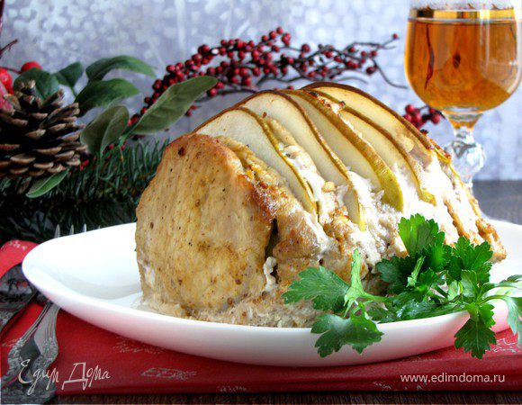 Ароматная свинина, запеченная с грушами