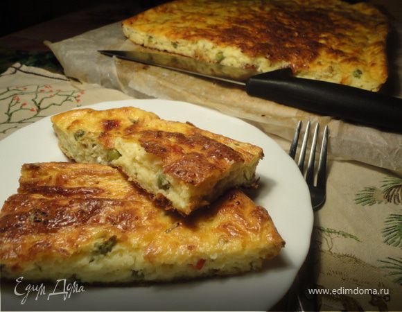 Творожная запеканка с сыром и овощами