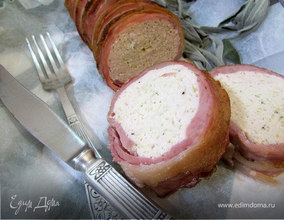 Куриный рулет с рикоттой и беконом Куриный рулет с рикоттой и беконом